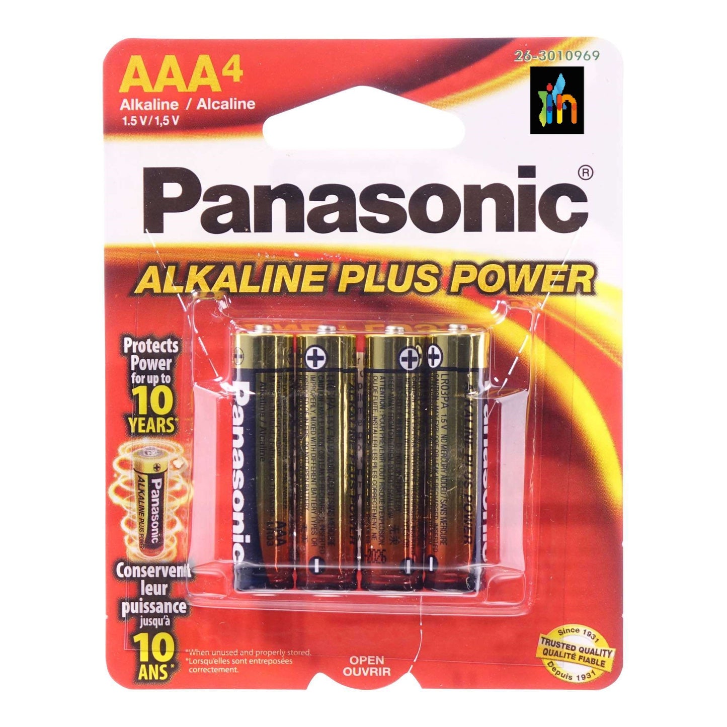 PAQUETE X4 DE PILAS MARCA PANASONIC AAA ALCALINAS